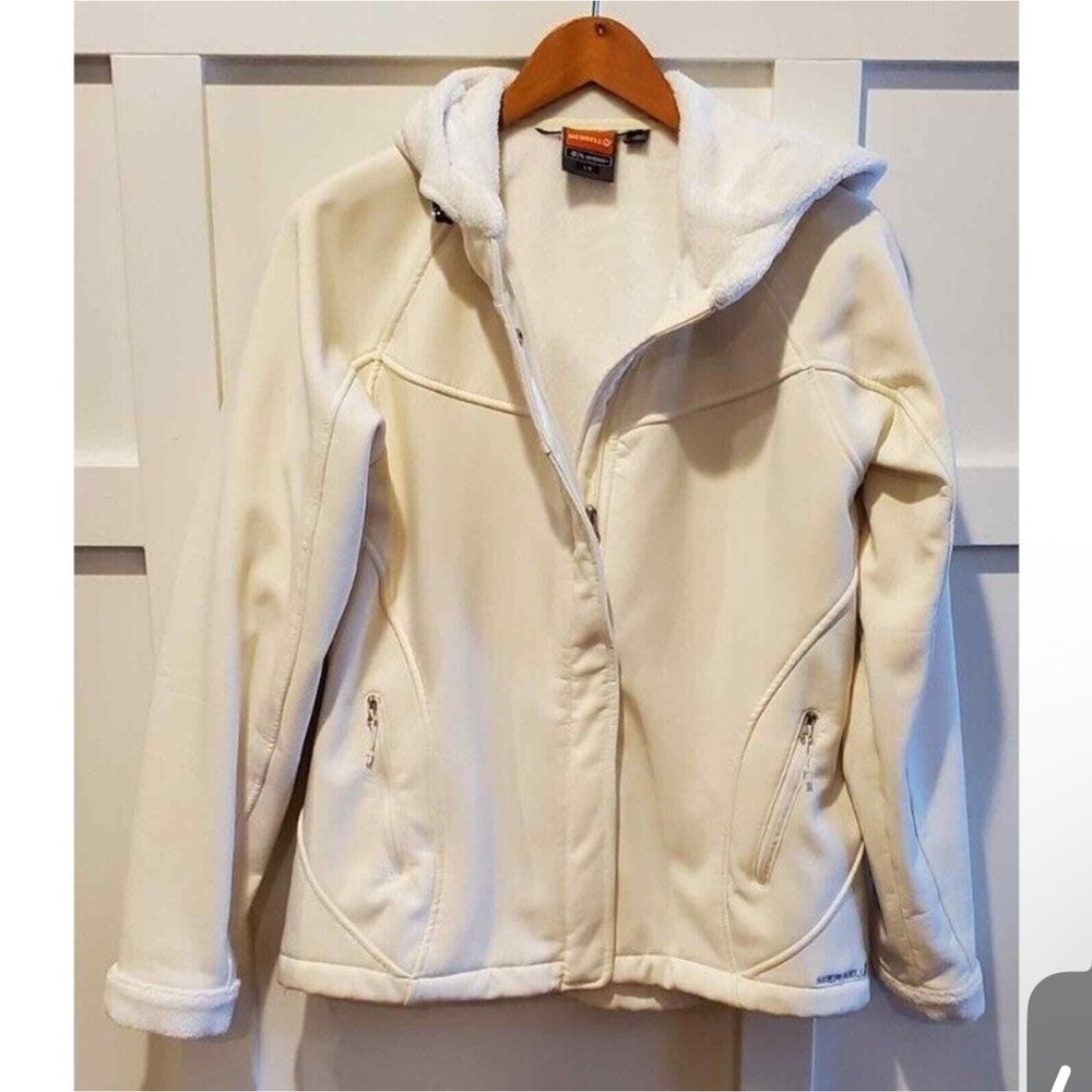 Merrell Women's Cream ivory performance technical fleece lined Jacket xL